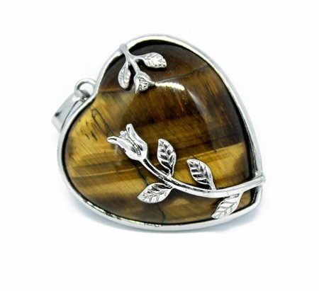 Zeige Details für Heilstein Anhänger Herz mit Rosen Bild von Heilstein Anhänger Herz mit Rosen