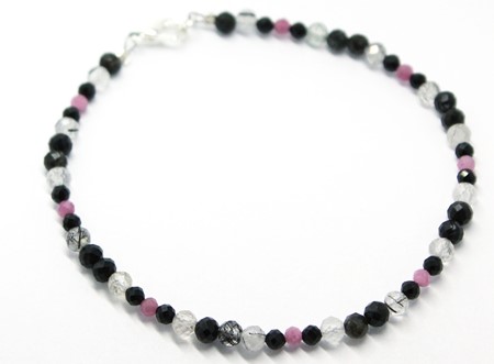 Zeige Details für Facettiertes Armband Turmalinquarz, schwarzer Spinell und Pink Turmalin, ca. 20 cm Bild von Facettiertes Armband Turmalinquarz, schwarzer Spinell und Pink Turmalin, ca. 20 cm