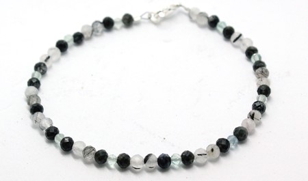 Zeige Details für Facettiertes Armband Fluorit und Turmalinquarz, 19,5 cm Bild von Facettiertes Armband Fluorit und Turmalinquarz, 19,5 cm